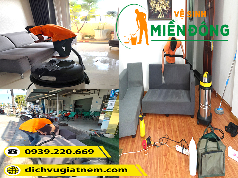 Quy trình giặt ghế sofa tại Vệ sinh Miền Đông