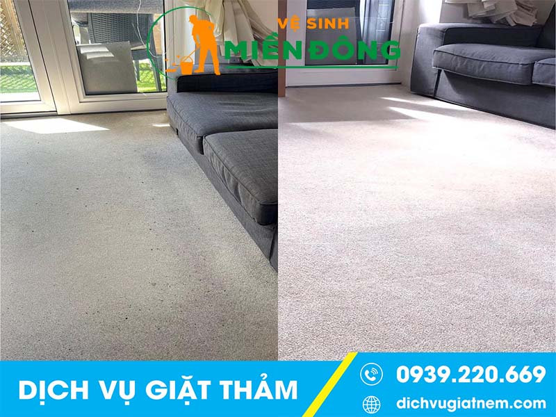 Quy trình giặt thảm tại Quận 10 