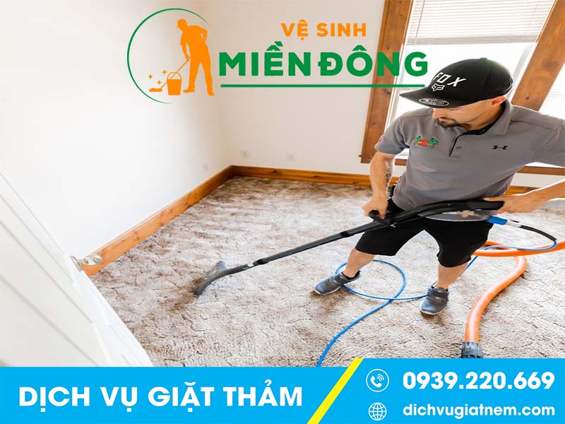 Quy trình giặt thảm tại Vệ sinh Miền Đông