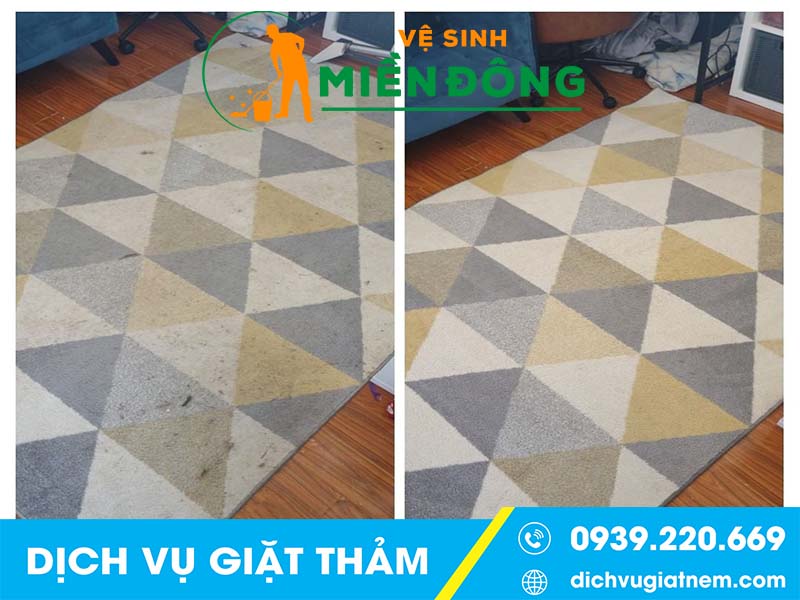 Chi tiết quy trình giặt thảm của Vệ sinh Miền Đông