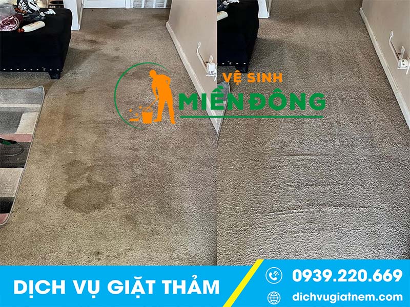 Quy trình giặt thảm tại Tân Bình Của Vệ sinh Miền Đông 