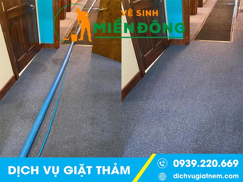 Quy trình giặt thảm tại Vệ sinh Miền Đông